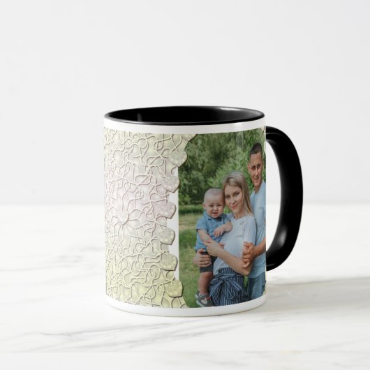 パーソナライズされたグリッターフォトマグラップデザイン マグカップ (正面右)