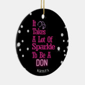 パーソナライズされたグリッター長 セラミックオーナメント (右)