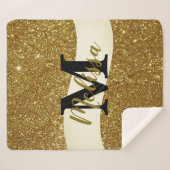 パーソナライズされたグリッター シェルパブランケット (正面(横))