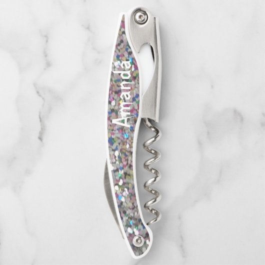 パーソナライズされたグリッター ソムリエナイフ (裏面)