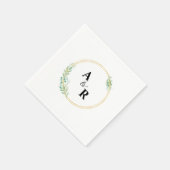 パーソナライズされたグリネリー結婚モノグラムのカクテル スタンダードカクテルナプキン (角)