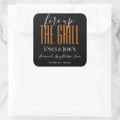 「パーソナライズされたグリルを焼く」フードラベル スクエアシール (バッグ)