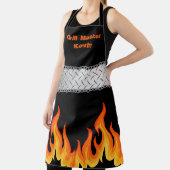 パーソナライズされたグリルマスター炎ブラック エプロン (インサイチュ)