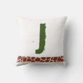 パーソナライズされたグリーンサファリジャングル動物 クッション (裏面)