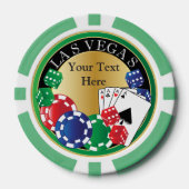 パーソナライズされたグリーントランプのポーカー夜 ポーカーチップ (正面)