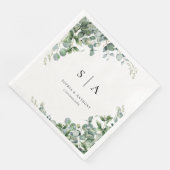 パーソナライズされたグリーンリー結婚オーストラリアのナプキン (コーナー)