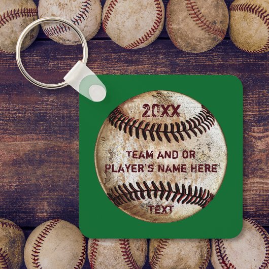 パーソナライズされたグリーン、野球ギフトアイディア、 キーホルダー