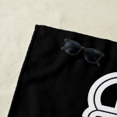 パーソナライズされたグルーム白黒モダン結婚ズ ビーチタオル (インサイチュ)