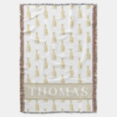 パーソナライズされたグレイハウンド(フォーン) スローブランケット (正面縦)