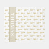 パーソナライズされたグレイハウンド(フォーン) フリースブランケット (正面(横))