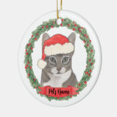 パーソナライズされたグレイ セラミックオーナメント (左)