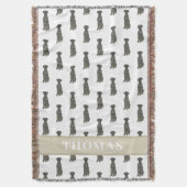 パーソナライズされたグレートデーン(ブラック) スローブランケット (正面縦)