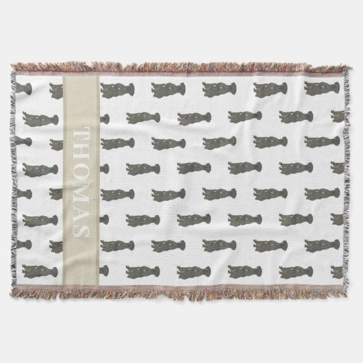 パーソナライズされたグレートデーン(ブラック) スローブランケット (正面)