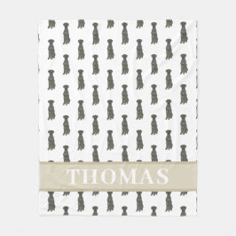 パーソナライズされたグレートデーン（ブラック） フリースブランケット