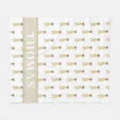 パーソナライズされたグレートデーン（マスクドフォーン） フリースブランケット (正面(横))