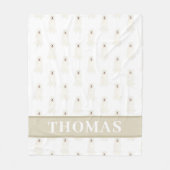 パーソナライズされたグレートピレニーズ ピンク＆ホワイト フリースブランケット (正面)