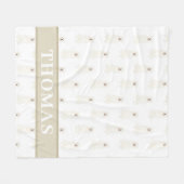 パーソナライズされたグレートピレニーズ ピンク＆ホワイト フリースブランケット (正面(横))