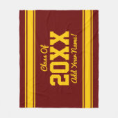 パーソナライズされたグレードイヤーストライプ金ゴールド フリースブランケット (正面)