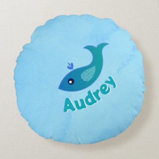 「パーソナライズされたグープ、グープ」 ラウンドクッション (正面)