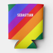 パーソナライズされたゲイプライドレインボー国旗 缶クーラー (正面)