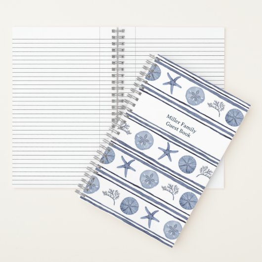 パーソナライズされたゲストブック – ビーチテーマ ノートブック (内側)