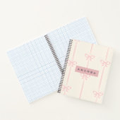 パーソナライズされたコケッティ ブラッシュ ピンク ボウ リボン ノートブック (内部)