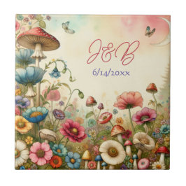 パーソナライズされたコテージコアウェディング タイル