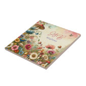 パーソナライズされたコテージコアウェディング タイル (側面)