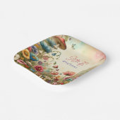 パーソナライズされたコテージコアウェディング ペーパープレート (傾斜あり)