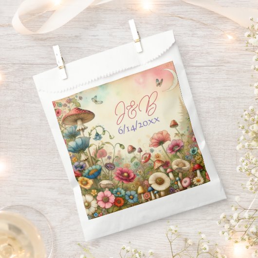 パーソナライズされたコテージコ結婚ア フェイバーバッグ (クリップ留めされた状態)