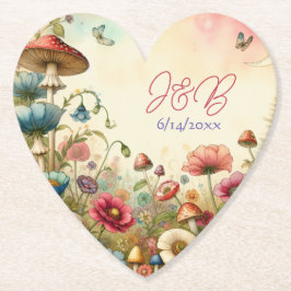 パーソナライズされたコテージコ結婚ア ペーパーコースター