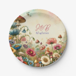 パーソナライズされたコテージコ結婚ア ペーパープレート