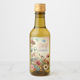 パーソナライズされたコテージコ結婚ア ワインラベル