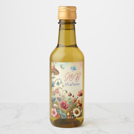 パーソナライズされたコテージコ結婚ア ワインラベル (正面)