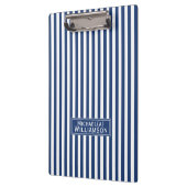 パーソナライズされたコバルトブルーとホワストライプのイト クリップボード (左)