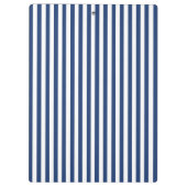 パーソナライズされたコバルトブルーとホワストライプのイト クリップボード (裏面)