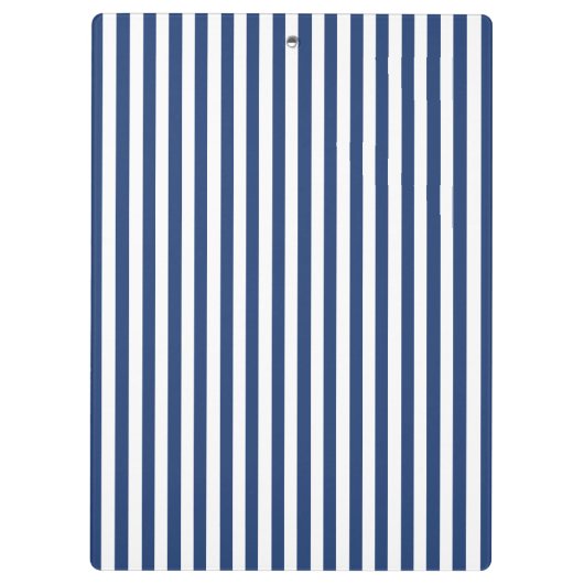 パーソナライズされたコバルトブルーとホワストライプのイト クリップボード (裏面)