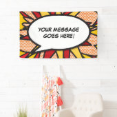 パーソナライズされたコミックブックポップアートスピーチバブル 横断幕 (インサイチュ)