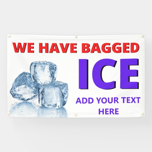 パーソナライズされたコンビニ私たちは袋詰めの氷を持っている 横断幕 (横)