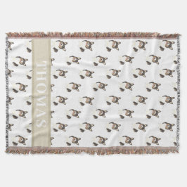 パーソナライズされたコーギー（三色ブラックヘッド) スローブランケット