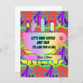 パーソナライズされたコーヒーとトークを持とう ノートカード (正面/裏面)