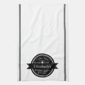 パーソナライズされたコーヒーショップのロゴ キッチンタオル (縦)