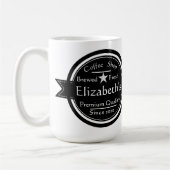 パーソナライズされたコーヒーショップのロゴ コーヒーマグカップ (左)