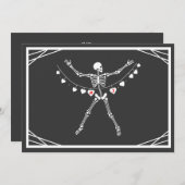 パーソナライズされたゴシックスケルトンとハート シーズンカード (正面/裏面)