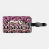 パーソナライズされたゴシックピンクオーナメント&Sk ラゲッジタグ (裏面横)