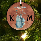 パーソナライズされたゴルファーカジュアルモノグラモダンム メタルオーナメント