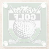 パーソナライズされたゴルファー選手プロゴルフカントリークラブ ガラスコースター (裏面)