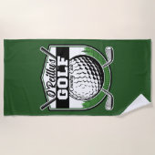 パーソナライズされたゴルファー選手プロゴルフカントリークラブ ビーチタオル (正面)