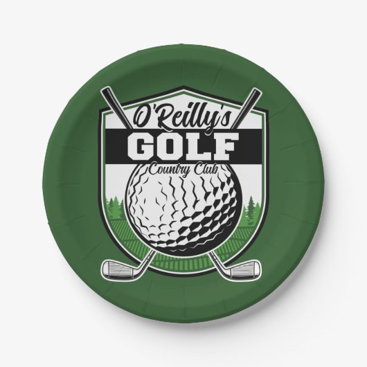 パーソナライズされたゴルファー選手プロゴルフカントリークラブ ペーパープレート (正面)