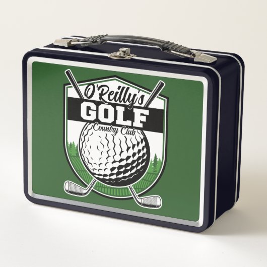 パーソナライズされたゴルファー選手プロゴルフカントリークラブ メタルランチボックス (正面)